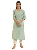 Libas Women'S Silk Straight Kurta (G2739_Green_Xl)