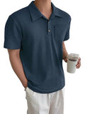 Leriya Fashion Solid Regular Fit Casual Old Money Polo t Shirt for Men (LF-MT-1126_Blue S)