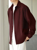 Leriya Fashion Textured Shirts for Men || Casual Shirt for Men || Shirt for Men|| Men Stylish Shirt || Men Fancy Shirt || Men Full Sleeve Shirt || Plain Shirts for Men (Medium Maroon),Maroon