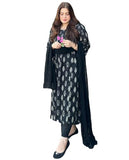 Gosriki Women'S Rayon Blend Anarkali Printed Kurta With Pant & Dupatta (Kraven Black-Gs_Xxl_Black_Xx-Large),Black,2,B0DPB3VFNX