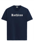 Adro Mens Printed T Shirt - Premium Cotton Graphic Printed Tshirt - Navy Blue T-Shirt - Rn24-Ruth-Nb-M