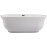 Elegant Decor Indoor Modern 67 Inch Soaking Bathtub In Glossy White - 67X30.7X23