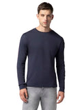 Fyltr Men'S Casual Drop Shoulder Full Sleeve T-Shirt With Knitted Tape Sleeve Detail,Vainly Navy,Vainly Navy,2Xl
