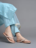 Shoetopia Embellished Rhinstone Strap Rose-Gold Flats For Women & Girls /Eu42,Rose-Gold,9,B0DZVMJ21S