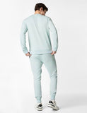 Fyltr Men'S Sweatshirt & Jogger Casual Co-Ord Set With Striped Rib Detail - Stripe Rib Detail On Neck Cuff & Hem | Casual Winterwear For Men,Crystal Clear,Crystal Clear,Xl