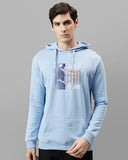 Adro Men'S Cotton Blend Neck Hooded Sweatshirt (H24-Bcl-Sk_Sky Blue