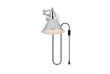 Living District Jair 1-Light Metal Plug-In Wall Sconce In Chrome