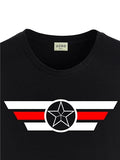Adro Men'S Solid Regular Fit T-Shirt (Rn24-Cap-Bl_Black