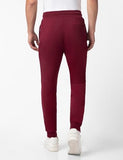 Fyltr Men'S Casual Straight Leg Joggers With Stripe Tape Detail - Elasticated Waist With Drawstring | Zip Pockets | Solid Color,Berry Cherry,Berry Cherry,36