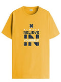 Adro Believe In Yourself Printed T-Shirts For Men & Women (Rnr-S35-Bel-Mu_Mustard_Xl)