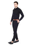 Xjarvis Men'S Ozark Cotton Slim Fit Formal Shirt With Pocket Long Sleeve Spread Collar Breathable & Lightweight Ideal For Summer Office Casual Black Size L,Black,,B0CZTNC5Y8