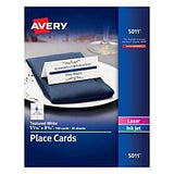 Avery Textured Inkjet/Laser Place Cards, Perforated, 1 7/16 x 3 3/4, White, Pack of 150