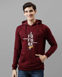 Adro Men'S Cotton Blend Neck Hooded Sweatshirt (H24-Ftr-Mr-L_Maroon)