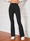 Leriya Fashion Women's Western Ribbed Stretchable Trousers for Women || Casual Wear Jogging Wear || Sweatpants || Lightweight Wear. (Medium Black),Black