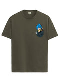 ADRO Tshirt for Men | Anime T Shirt for Men | 100% Cotton Tshirt | Graphic Printed T-Shirt | Chest Printed Tshirt | Gogeta Anime Tshirt | T-Shirts| RN24-STICK-GOGE-OL-M Olive,Olive
