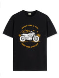 Adro Men'S Royal Bike Design Printed 100% Cotton T-Shirt - Regular Fit, Printed T-Shirts For Men (Rn24-Ryl-Bl_Black_Xl)