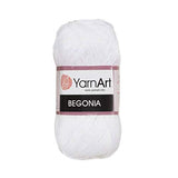 10 Skein (Pack) Total 8.8 Oz. Yarnart Begonia, 100% Mercerized Cotton, Each 1.76 Oz (50g) / 185 Yrds (169m), Fine Sport: 2, Whit