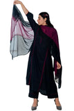 Anni Designer Women'S Rayon Viscose A-Line Solid Kurta With Pant & Dupatta (Nanad Black_Xl_Black_X-Large),Black,XL