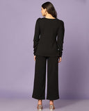 Dhruvi Trendz Womens Rayon Co-Ord Set Regular Fit Co-Ord Set (Dt-W1807&Tr863_Black_L)