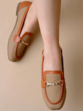 Shoetopia Buckle Detailed Tan Loafers For Women & Gilrs /Eu42,Tan,9,B0F7LX2PBH