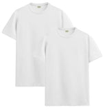 ADRO T Shirts Pack of 2 Mens Tshirts Cotton T Shirts for Men Tshirt T-Shirts Combo T Shirts Tshirts for Men Plain Solid Tshirts White Tshirt for Men RCM2-PLN-WH-WH-S,White