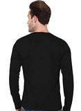 Adro Men'S Full Sleeve Cotton T-Shirt (Fs-C-Pln-Bl_Black_2Xl)