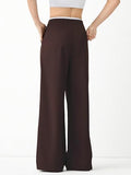 LERIYA FASHION Women's High Waist Wide Leg Trousers | Casual & Formal Pants for Women |Loose Fit Track Pants | Gymwear | Cargo Pants | Elegant Office Wear | Stylish Jeans Look (LF-TR1169-L-COFFEE),Coffee