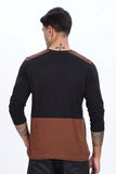 ADRO Full Sleeve Tshirt for Men | Soft Cotton Tshirt for Men|Comfortable & Stylish Regular Fit Full Sleeve Round Neck Tshirt|FR24-WSBR-S White Brown,White, Brown