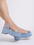 Shoetopia Women'S Platform Heel Sandal,Blue,2,B0CVBG4ZSR