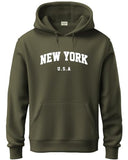 Adro Men'S Cotton Blend Neck Hooded Sweatshirt (H24-New-Ol_Olive