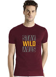 Adro Men'S Stay Wild Typography Printed Cotton T-Shirt (Rnr-M-Wild-Mr_Maroon_2Xl)