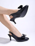Shoetopia Pointed Toe And Bow Detailed Black Pumps For Women & Girls /Uk5-Eu38,Black,5,B0CKW6R5WG