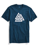 Adro Triangle Mens Cotton Printed T-Shirt (Steel Blue, L)