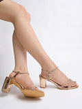 Shoetopia Girls Heel-1246 Rose-Gold Heeled Sandal - 6 Uk (Girls-Heel-1246-Rose-Gold),Rose-Gold,6,B0CRPCPL4N