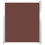 Vidaxl Outdoor Garden Side Awning - Brown 63X196.9 Retractable Patio Balcony Privacy Screen - Uv-Proof Tear & Water-Resistant Polyester Fabric -Like New