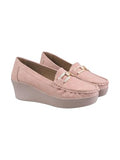 Shoetopia Upper Buckle Detailed Peach Loafers For Women & Gilrs /Eu41,Peach,8,B0F7M12WV6
