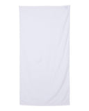 Q-Tees Velour Beach Towel - White, One Size