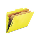 Pressboard Classification Folders, Legal, SixSection, Yellow, 10/Box