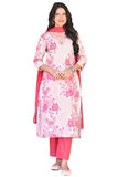 Gosriki Women'S Cotton Blend Printed Straight Kurta With Pant & Dupatta (Bhool Pink-Gs_S_Pink_Small),Pink,,B0D181CPRM