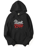 Adro Men'S Cotton Neck Hooded Sweatshirt (H21-M-Rul-Bl_Black_2Xl)
