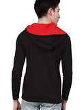 Eyebogler Regular Fit Men'S Cotton T-Shirt (M-T2-Blrd, Black-Red, Medium)