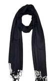 Kosweem 3D Plain Fashionable Winter Wear Thin Scarf/Stole/Shawl For Baby Girls Womens(Black)