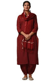 Gosriki Women'S Rayon Blend Straight Solid Kurta With Pant & Dupatta (Parekh Maroon-Gs_M_Maroon_Medium),Maroon,,B0DP2CWLPR