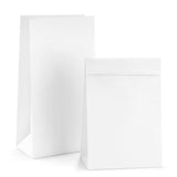 BagDream White Paper Lunch Bags 12LB 7x4.5x13.75 Inches 50Pcs Recyclable Kraft Paper Bags Bulk, Disposable, Large for Snack, Lun