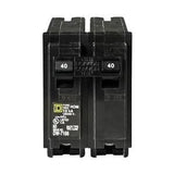 Square D HOM240 PlugIn Mount Standard Miniature Circuit Breaker 2Pole 40 Amp 120/240 Volt AC Homeline