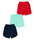 Kyda Kids Girls Cotton Plain Regular Fit Shorts - Multicolor(Pack Of 3)(Fff C5_5-6Yrs)