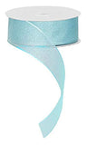 Snow Organza Sheer Ribbon, No Wire (1.5 x 25 Yards, Aqua)