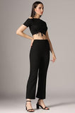 Toplot Co Ord Set For Women Solid Top And Bottom (Top-Pant-5138-Black-Xl),Black,,B0CGNQL251