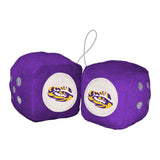 Lsu Team Color Fuzzy Dice Dcor 3 Set