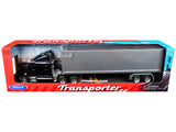 Kenworth T2000 Truck Black with Gray Container Transporter Series 1/32 Diecast Model by Welly